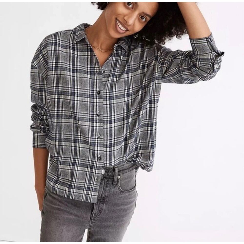 MADEWELL Flannel Westlake‎ Shirt Dublin Plaid Size M Boxy NC825 EUC Oversized